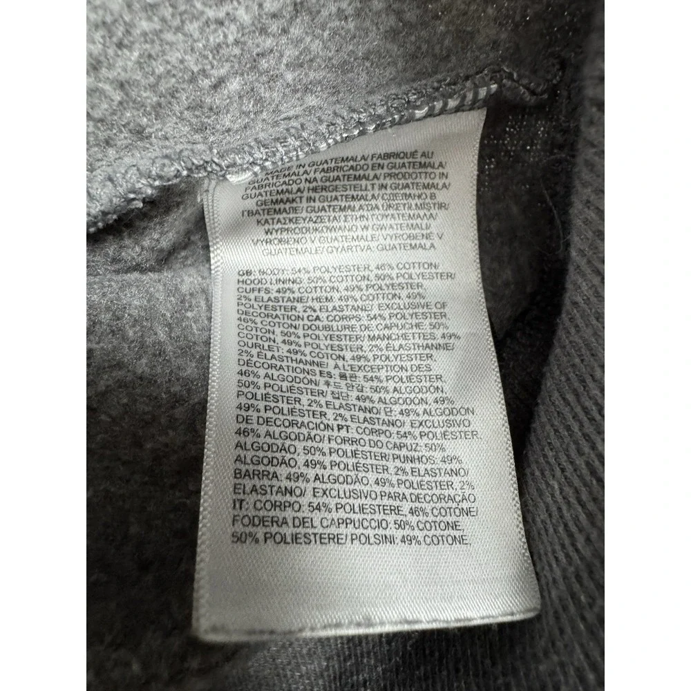 North Face Hoodie Sweatshirt Mens Medium Gray Graphic Pullover Trail Hiking Logo